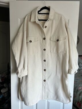 RD Style Cream Longline Utility Jacket